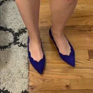 Club Monaco Cobalt Blue Scalloped Flats
